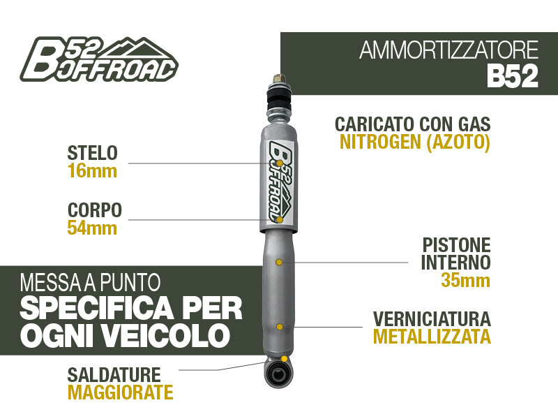 AMMORTIZZATORE B52 OFFROAD PER DAIHATSU FEROZA F300 E F310 ANTERIORE