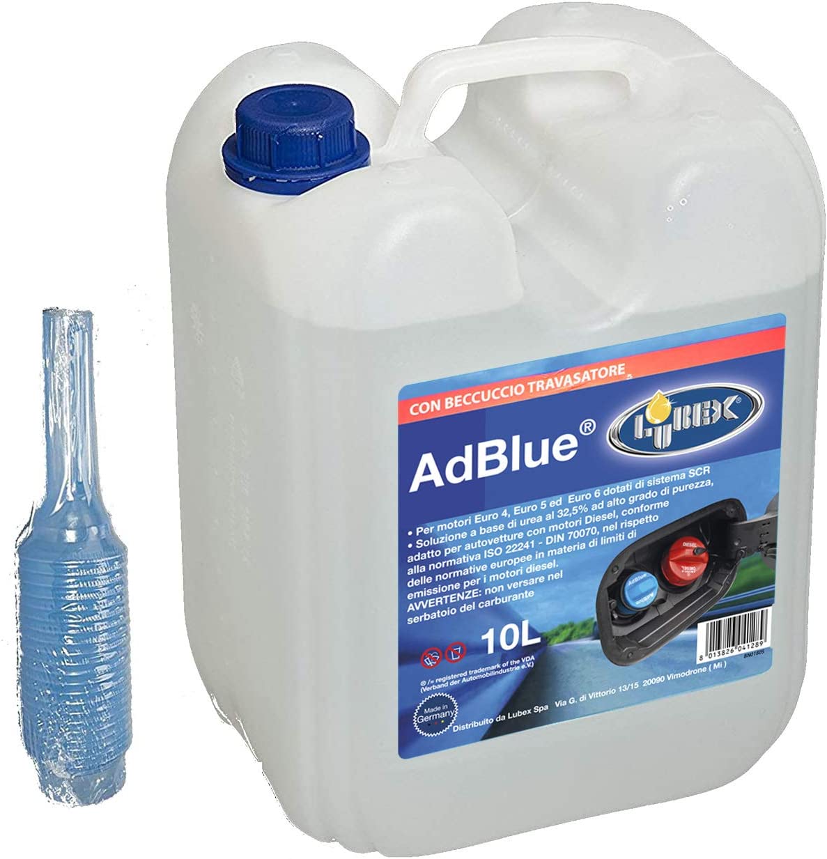 ADBLUE LUBEX COMPLETO DI BECCUCCIO TRAVASATORE (Alto Grado Di Purezza ) 10 LITRI - Autoricambi4x4
