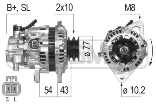 ALTERNATORE MITSUBISHI L200/ PAJERO II 2.5TD (COD. MOTORE: 4D56) - Autoricambi4x4