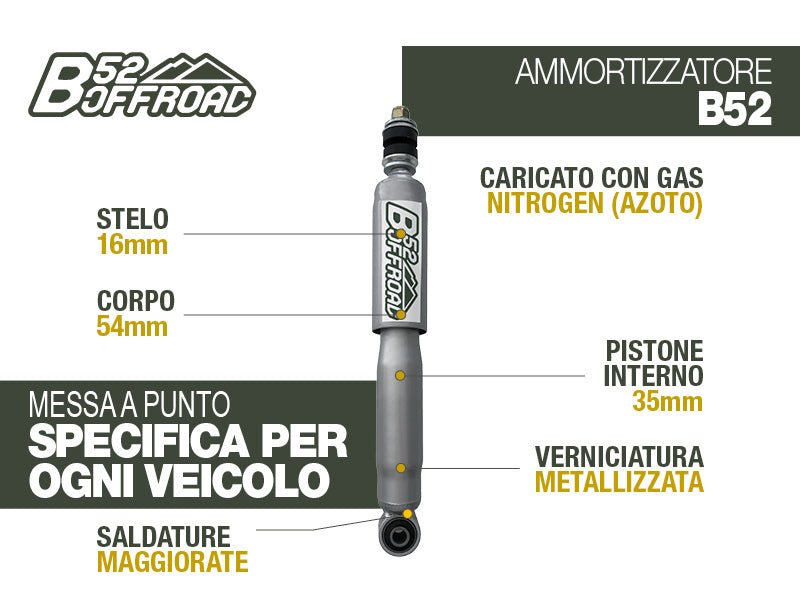 AMMORTIZZATORE B52 OFFROAD PER DAIHATSU FEROZA F300 E F310 ANTERIORE - Autoricambi4x4