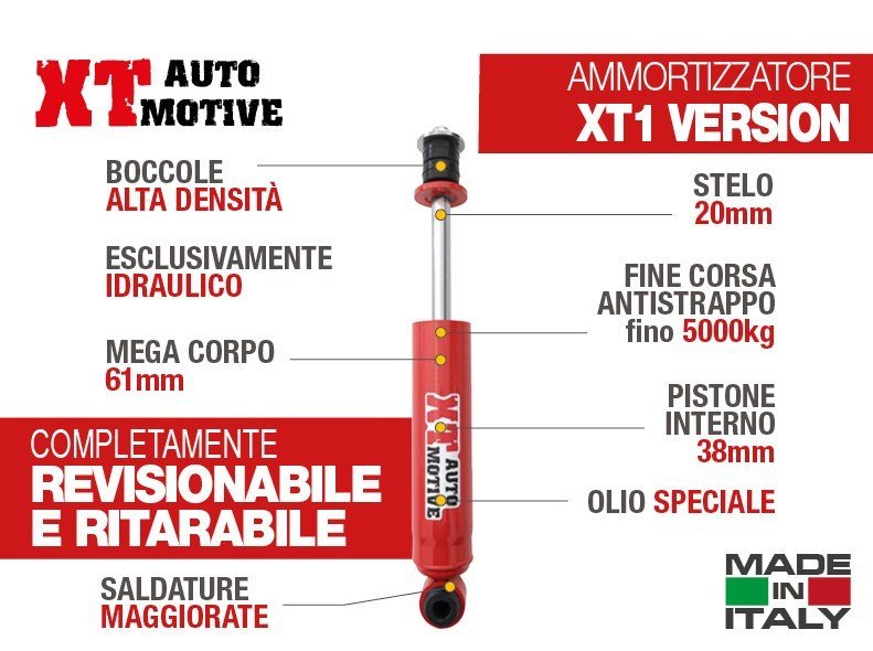 AMMORTIZZATORE XT AUTOMOTIVE PER MITSUBISHI PAJERO V20 ANTERIORE - Autoricambi4x4