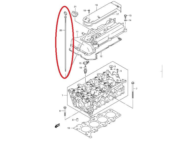 ASTA Livello Olio/ Astina olio Suzuki Jimny (Originale) - Autoricambi4x4 - vista 3