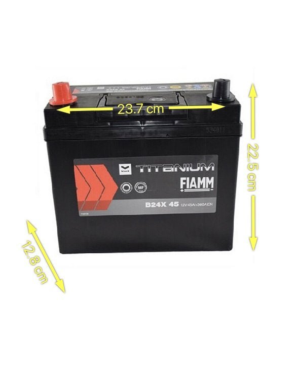 BATTERIA AUTO FIAMM 45Ah 360A 12V – BLACK TITANIUM B24X 45 (SX) - Autoricambi4x4
