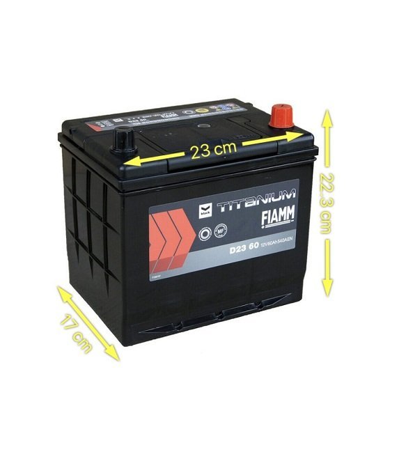 BATTERIA AUTO FIAMM 60Ah 540A 12V – BLACK TITANIUM D23 60 (DX) - Autoricambi4x4