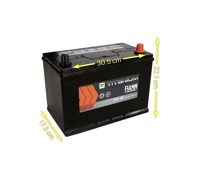 BATTERIA AUTO FIAMM 95Ah 760A 12V – BLACK TITANIUM D31 95 (DX) - Autoricambi4x4