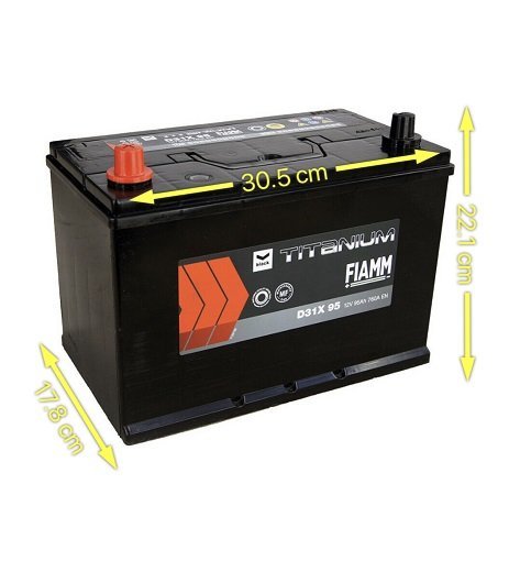 BATTERIA AUTO FIAMM 95Ah 760A 12V – BLACK TITANIUM D31X 95(SX) - Autoricambi4x4