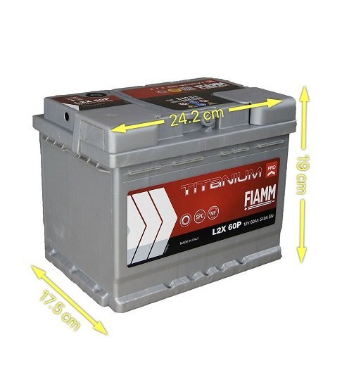 BATTERIA AUTO FIAMM L2X60P 60AH 540A 12V - Autoricambi4x4