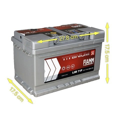 BATTERIA AUTO FIAMM L3B71P 71Ah 680A 12V - Autoricambi4x4