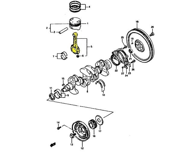 Biella motore Suzuki SJ410/SJ413/SAMURAI/ Santana - Autoricambi4x4 - vista 3