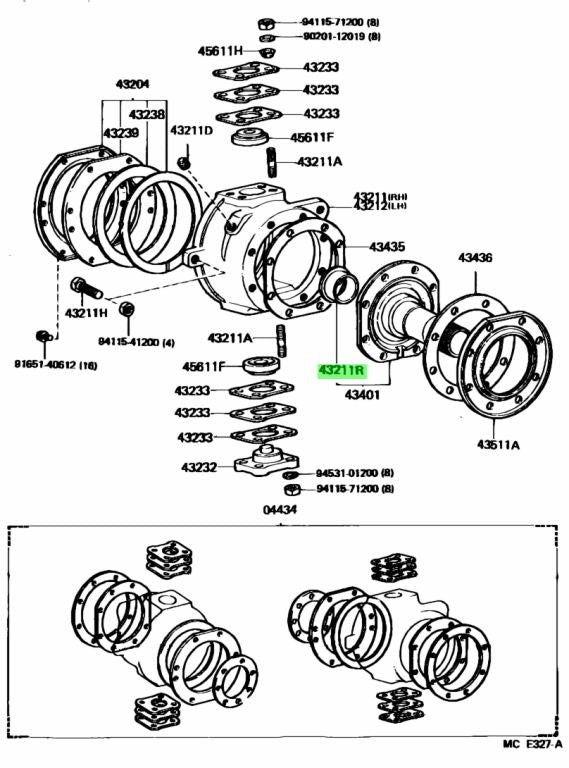 Boccola per FUSO a Snodo Toyota Land Cruiser KZJ70/ Hilux/ 4 Runner (Originale) - Autoricambi4x4 - vista 3