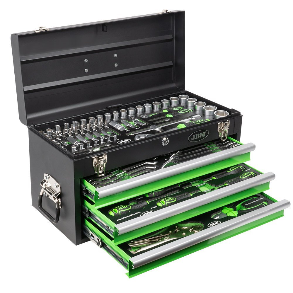 CASSETTA IN METALLO CON UTENSILI 143 PEZZI SATINATI - Autoricambi4x4