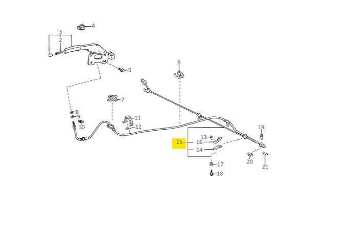 CAVO/ FILO FRENO A MANO TOYOTA LAND CRUISER KZJ90/ VZJ90 (ORIGINALE) - Autoricambi4x4