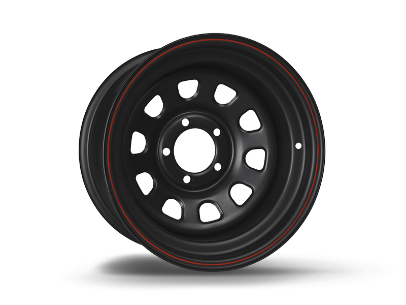 CERCHIO 15x7 ET - 12 DAYTONA NERO PER JEEP - Autoricambi4x4