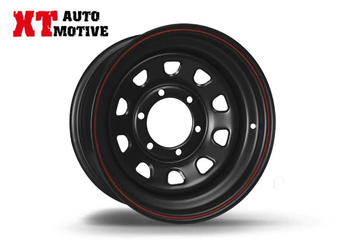 CERCHIO 15x7 ET - 12 DAYTONA NERO PER MITSUBISHI - Autoricambi4x4