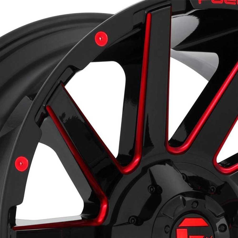 Cerchio in lega D643 Contra Gloss Black/Candy Red Fuel - Autoricambi4x4