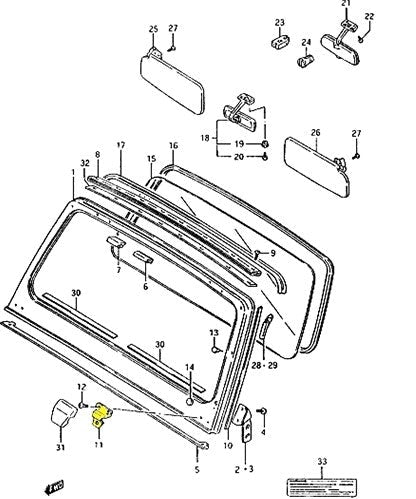 CERNIERA PARABREZZA SUZUKI SJ410/ SJ413/ SAMURAI/ SANTANA - Autoricambi4x4