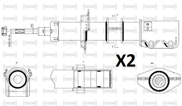 COPPIA AMMORTIZZATORI ANTERIORI FIAT PANDA 4X4 (_141) DAL 1986 - Autoricambi4x4