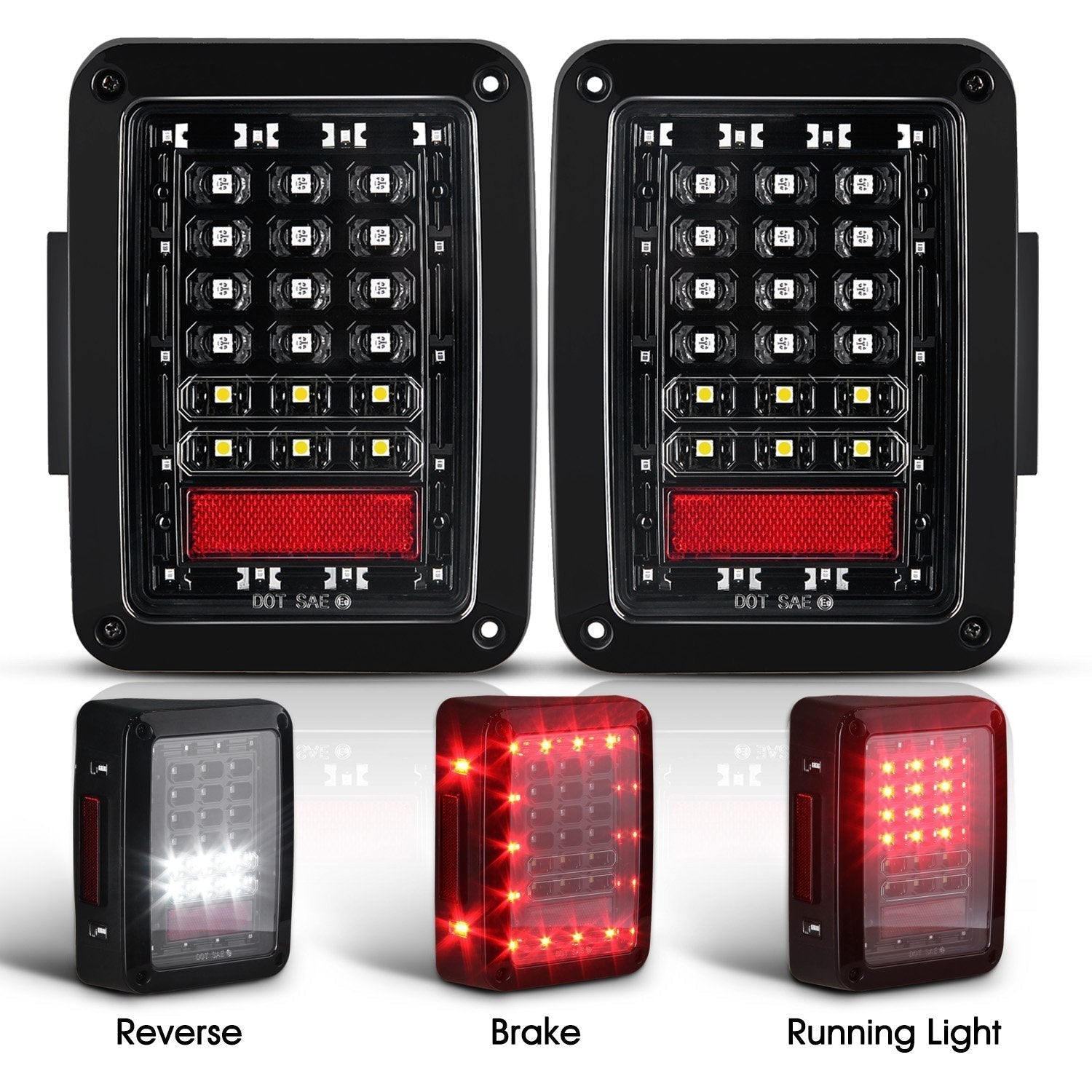 Coppia Fanali Posteriori a LED 9W Jeep Wrangler JK - Autoricambi4x4 - vista 5