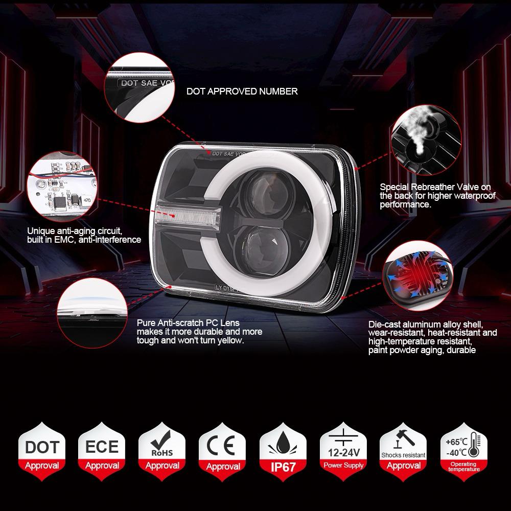 COPPIA FARI FULL LED DA 55W (RETTANGOLARE) - Autoricambi4x4