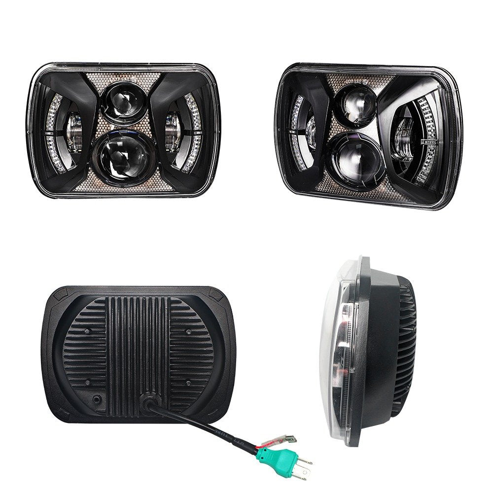 COPPIA FARI FULL LED DA 75W (RETTANGOLARE) - Autoricambi4x4