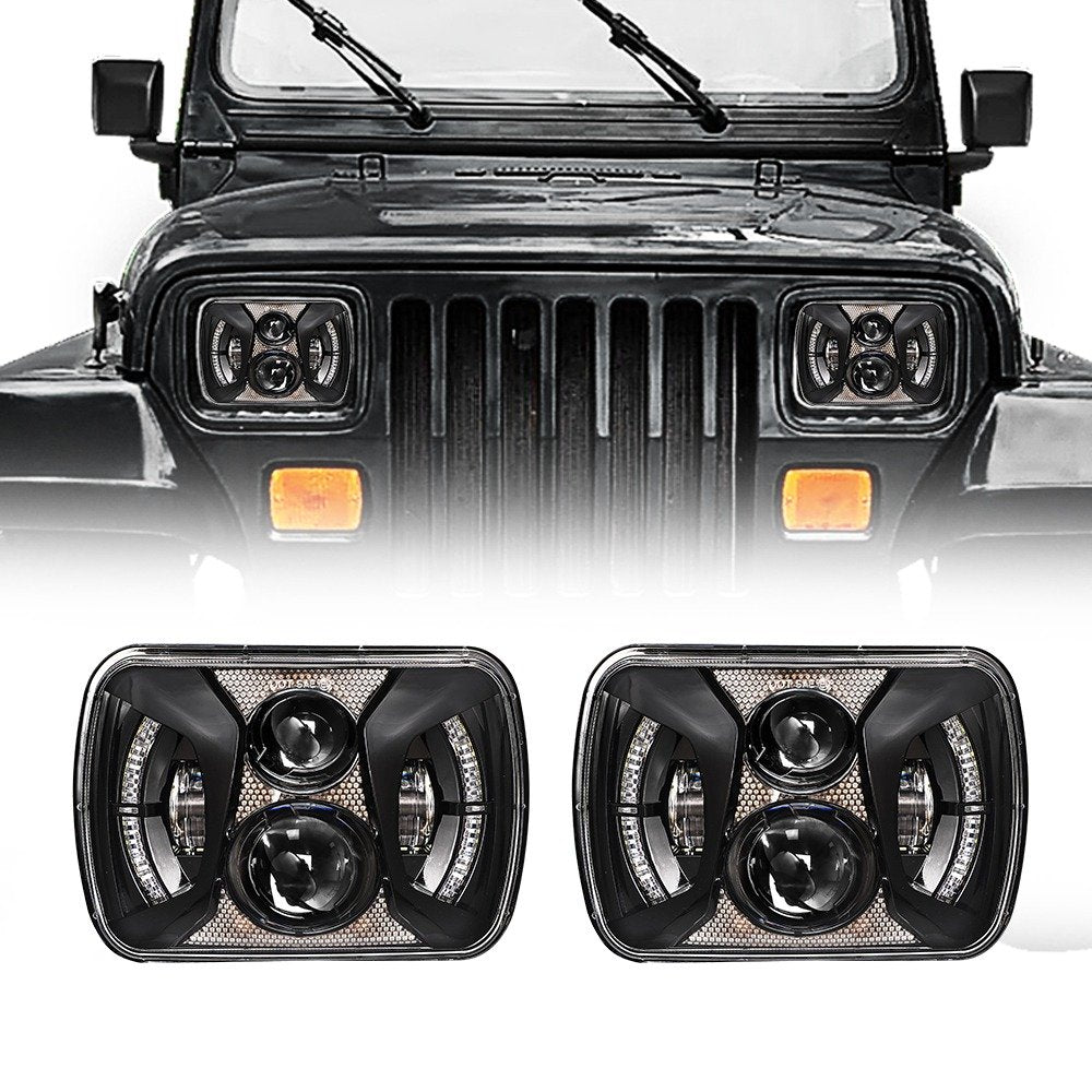 COPPIA FARI FULL LED DA 75W (RETTANGOLARE) - Autoricambi4x4