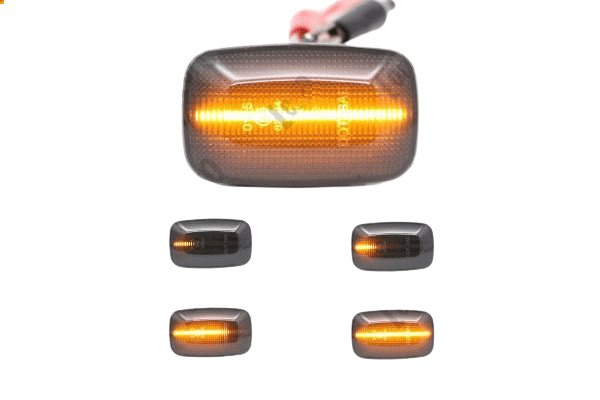 COPPIA FRECCE LATERALI A LED TOYOTA LAND CRUISER LJ70 - KZJ70 - KZJ90 - HDJ80/ HILUX/ 4 RUNNER (NERE) - Autoricambi4x4