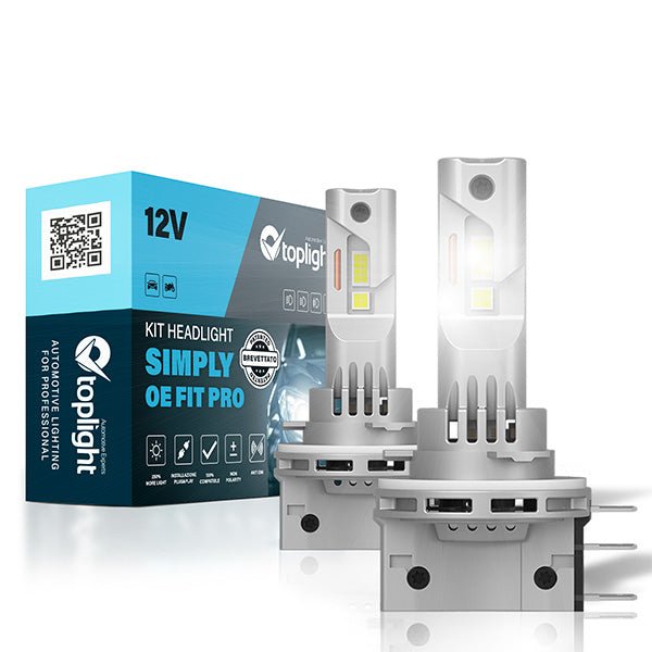 COPPIA LAMPADE/KIT HEADLIGHT SIMPLY H15 PRO 12V - Autoricambi4x4