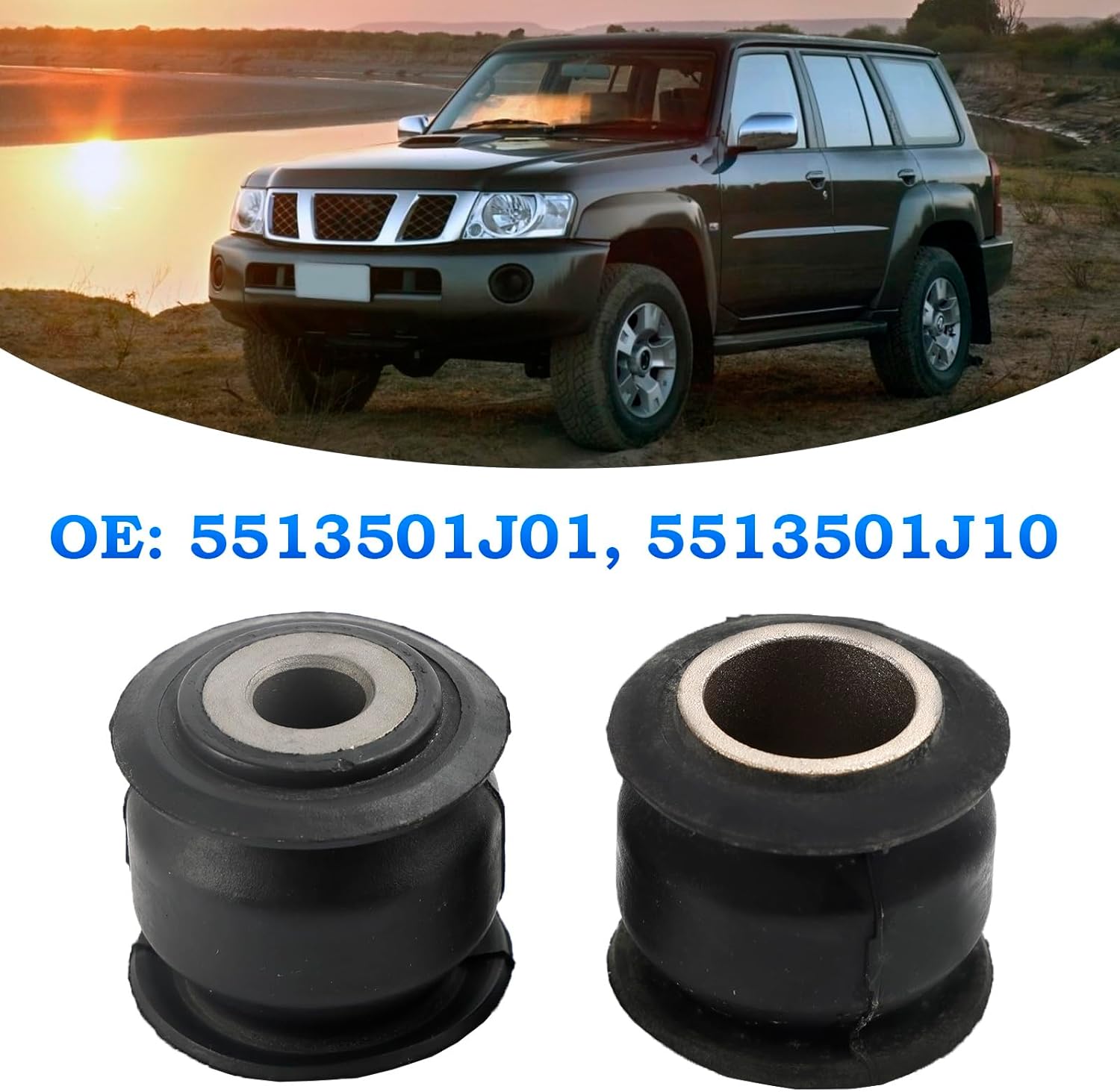 COPPIA SILENTBLOCK/ BOCCOLE BARRA PANHARD POSTERIORE NISSAN PATROL GR Y60 - Y61 2.8 (ORIGINALI) - Autoricambi4x4