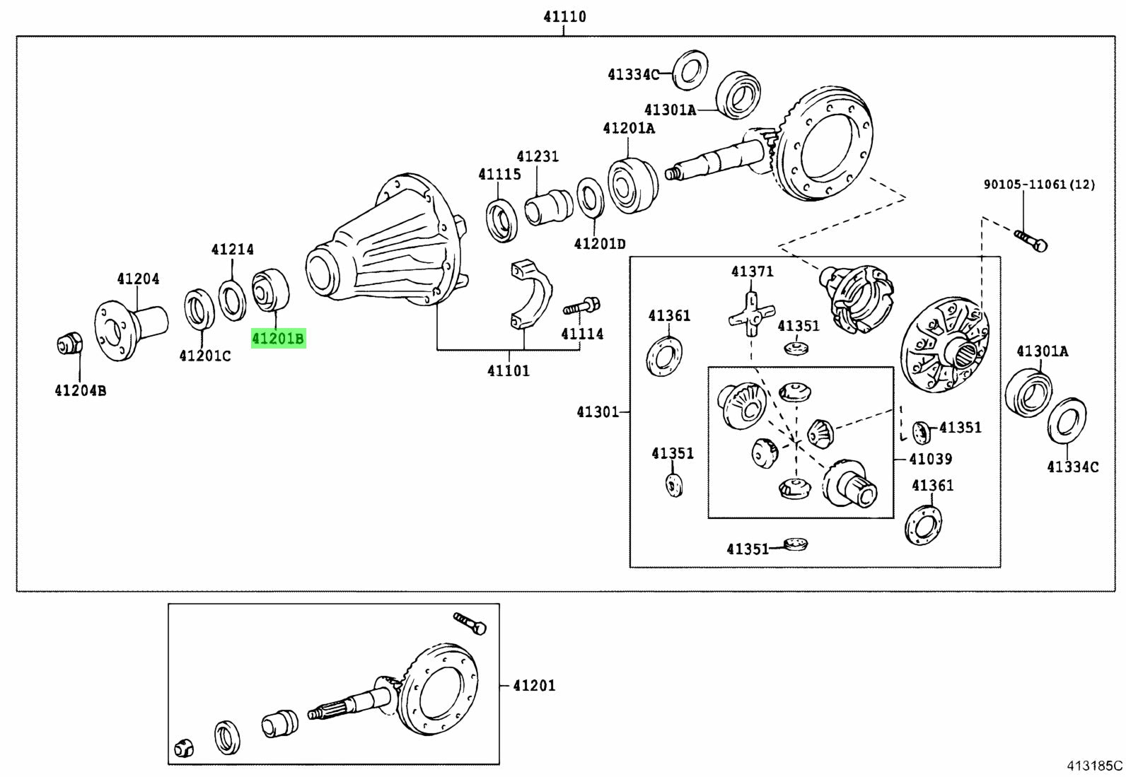 CUSCINETTO INTERNO PIGNONE DIFFERENZIALE ANTERIORE TOYOTA LJ70 - KZJ70 (ORIGINALE) EURO 75,00 - Autoricambi4x4