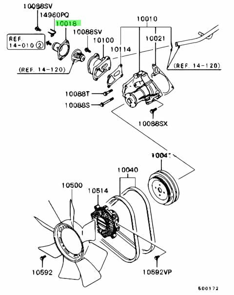 FLANGIA TERMOSTATO MITSUBISHI L200 (ORIGINALE) - Autoricambi4x4