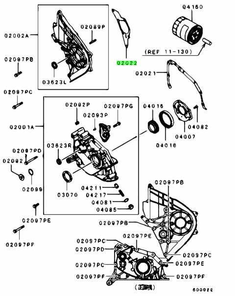 GUARNIZIONE CARTER DISTRIBUZIONE MITSUBISHI PAJERO/ PAJERO SPORT/ L200/ HYUNDAI GALLOPER II (ORIGINALE) - Autoricambi4x4