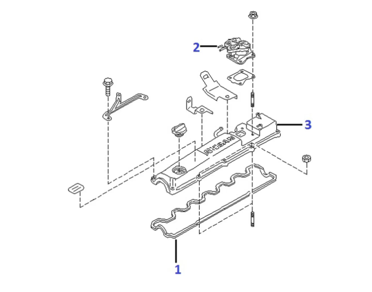 GUARNIZIONE COPERCHIO PUNTERIE NISSAN PATROL GR Y60 - Y61 2.8 (ORIGINALE) - Autoricambi4x4