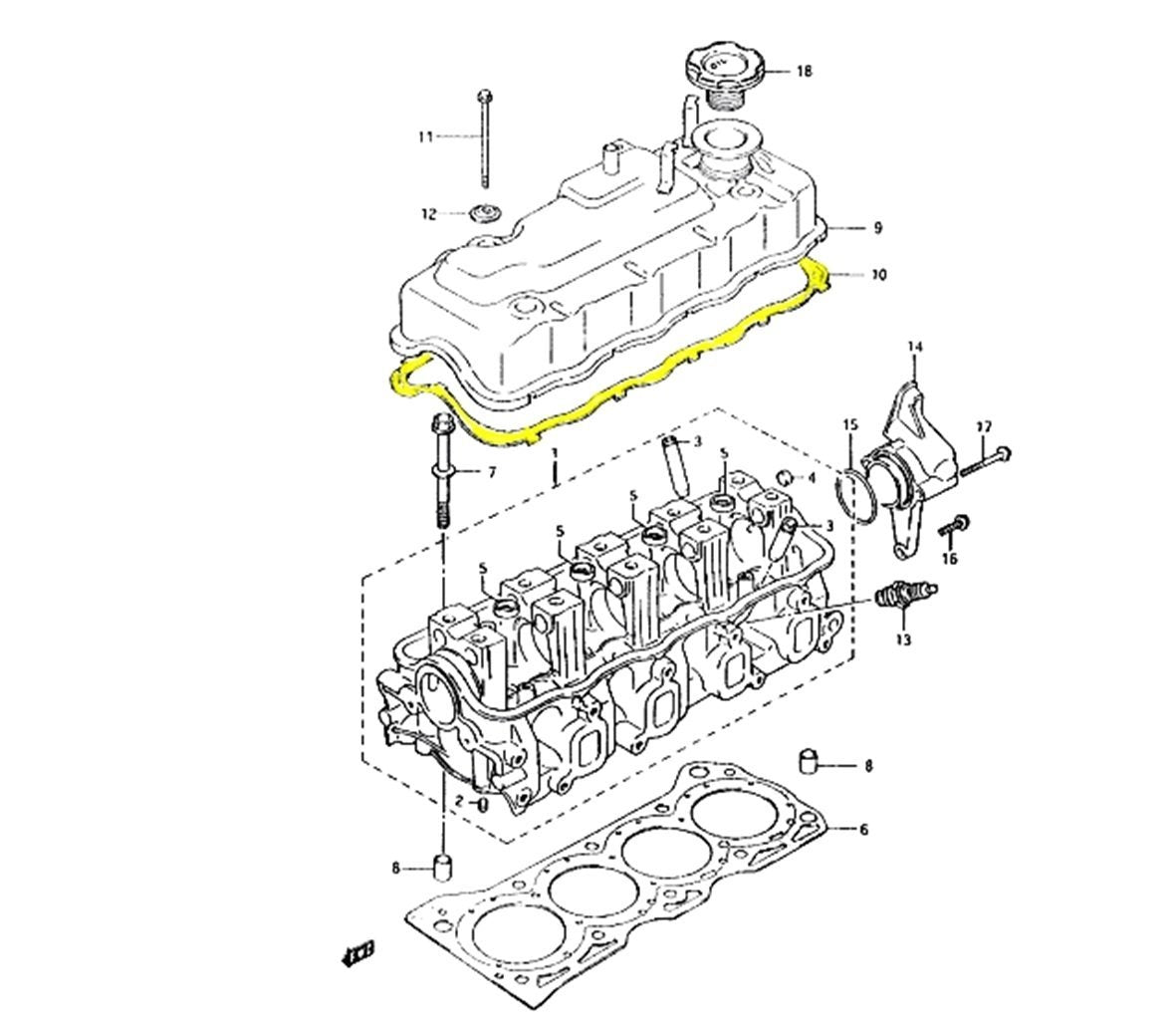 GUARNIZIONE COPERCHIO PUNTERIE SUZUKI SJ413/ SAMURAI/ SANTANA/ VITARA 8 VALVOLE - Autoricambi4x4