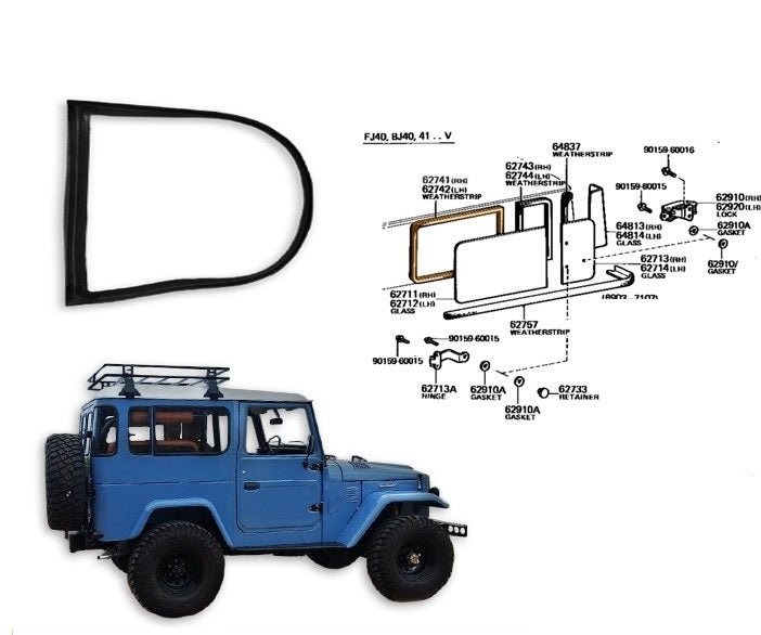 GUARNIZIONE VETRO POSTERIORE GRANDE TOYOTA LAND CRUISER BJ40/ BJ42 - Autoricambi4x4