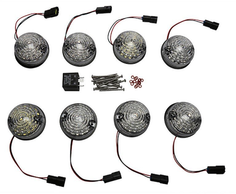 KIT 8 LUCI A LED PER LAND ROVER CON VETRO BIANCO - Autoricambi4x4