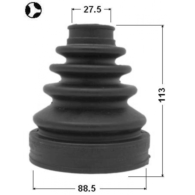 KIT CUFFIA GIUNTO LATO CAMBIO 88.5x113x27.5 TOYOTA KDJ120/125 - TOYOTA 4 RUNNER DAL 2002 AL 2009 - Autoricambi4x4