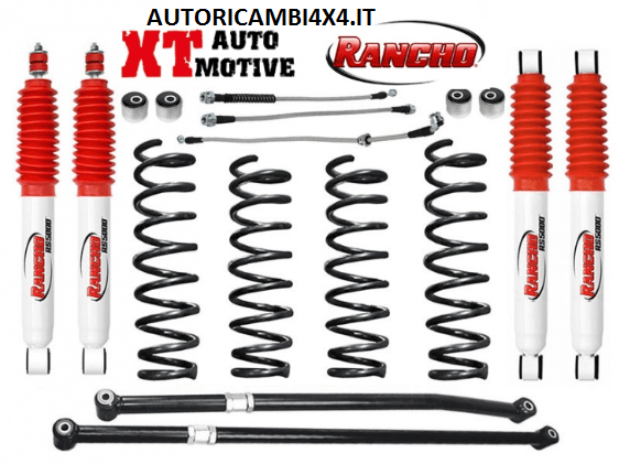 KIT RIALZO COMPLETO XT/RANCHO +7,5 CM PER SUZUKI JIMNY A BENZINA (TUTTI GLI ANNI) - Autoricambi4x4