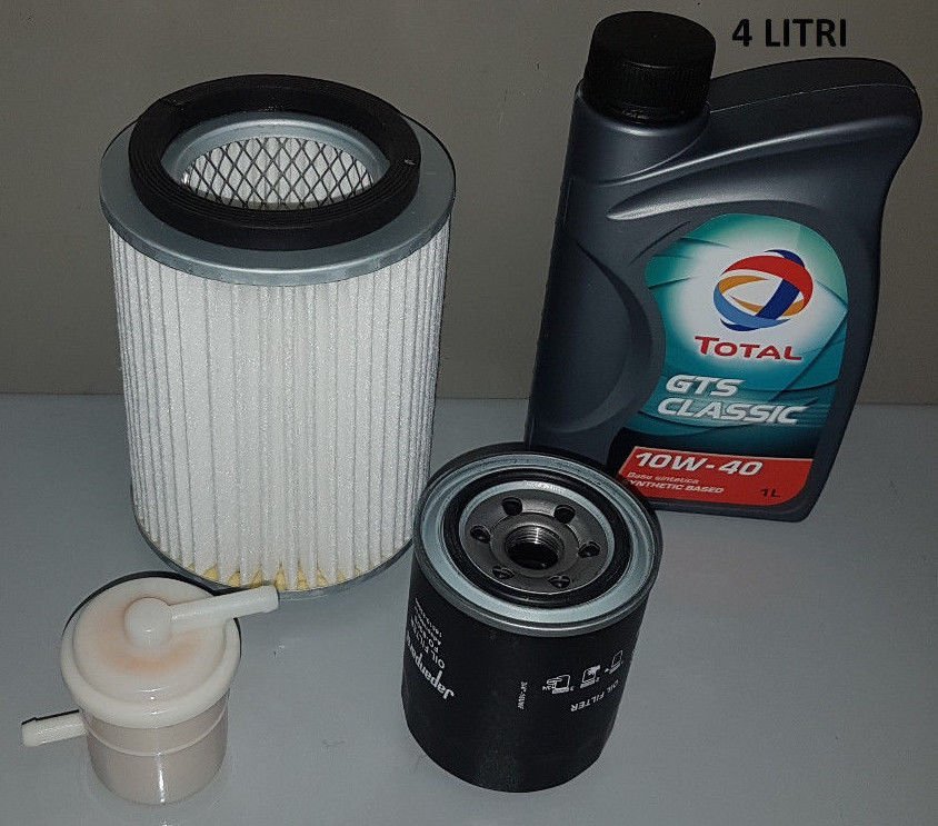 Kit tagliando 3 filtri e 4 litri di Total 10W40 Suzuki SJ410 / Santana 1.0 1981-1988 - Autoricambi4x4