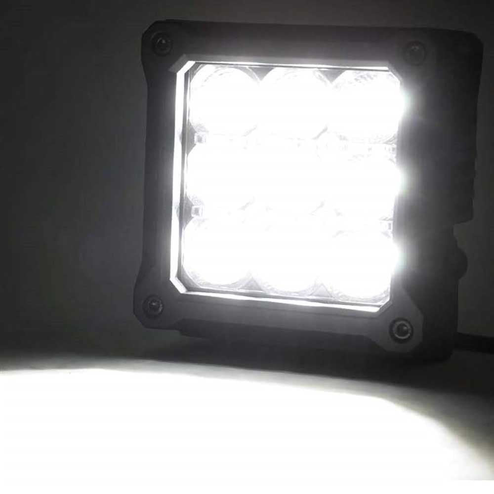 Luci LED 4" quadrate bianche DRL Rough Country Chrome Series - Autoricambi4x4