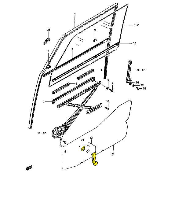 MANIGLIA ALZAVETRO SUZUKI SJ410/ SJ413/ SAMURAI/ SANTANA - Autoricambi4x4
