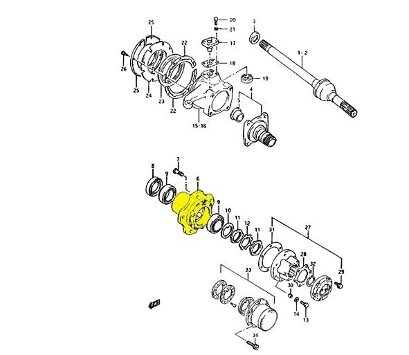 Mozzo Ruota Anteriore Suzuki SJ410/ SJ413/ Samurai - Autoricambi4x4 - vista 4