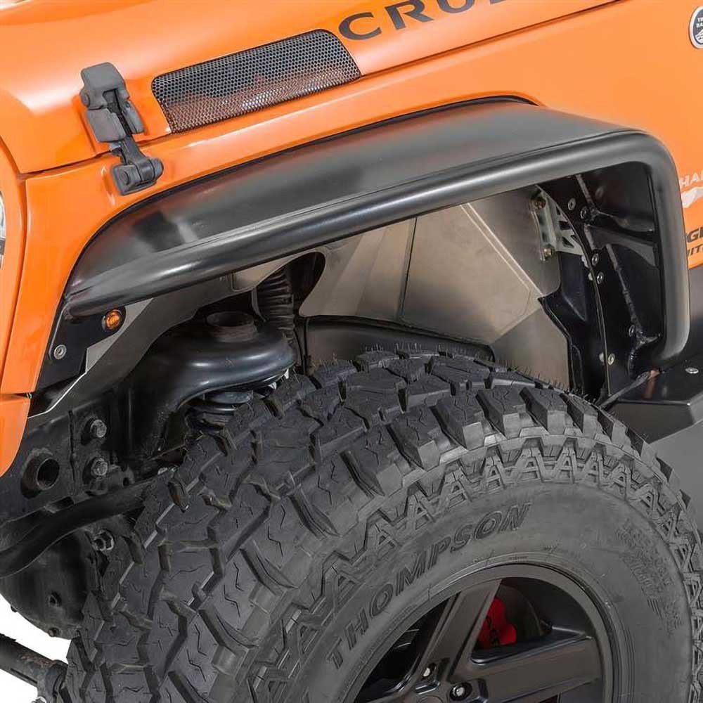 Parafanghi anteriori in acciaio neri con copertura standard Poison Spyder Crusher - Autoricambi4x4