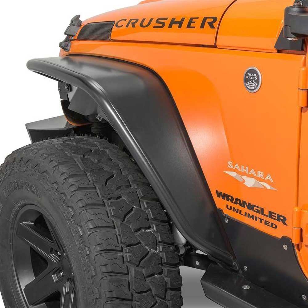 Parafanghi anteriori in acciaio neri con copertura standard Poison Spyder Crusher - Autoricambi4x4