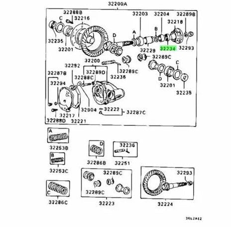 PARAOLIO PIGNONE DIFFERENZIALE MITSUBISHI L200 DAL 2005 (ORIGINALE) - Autoricambi4x4