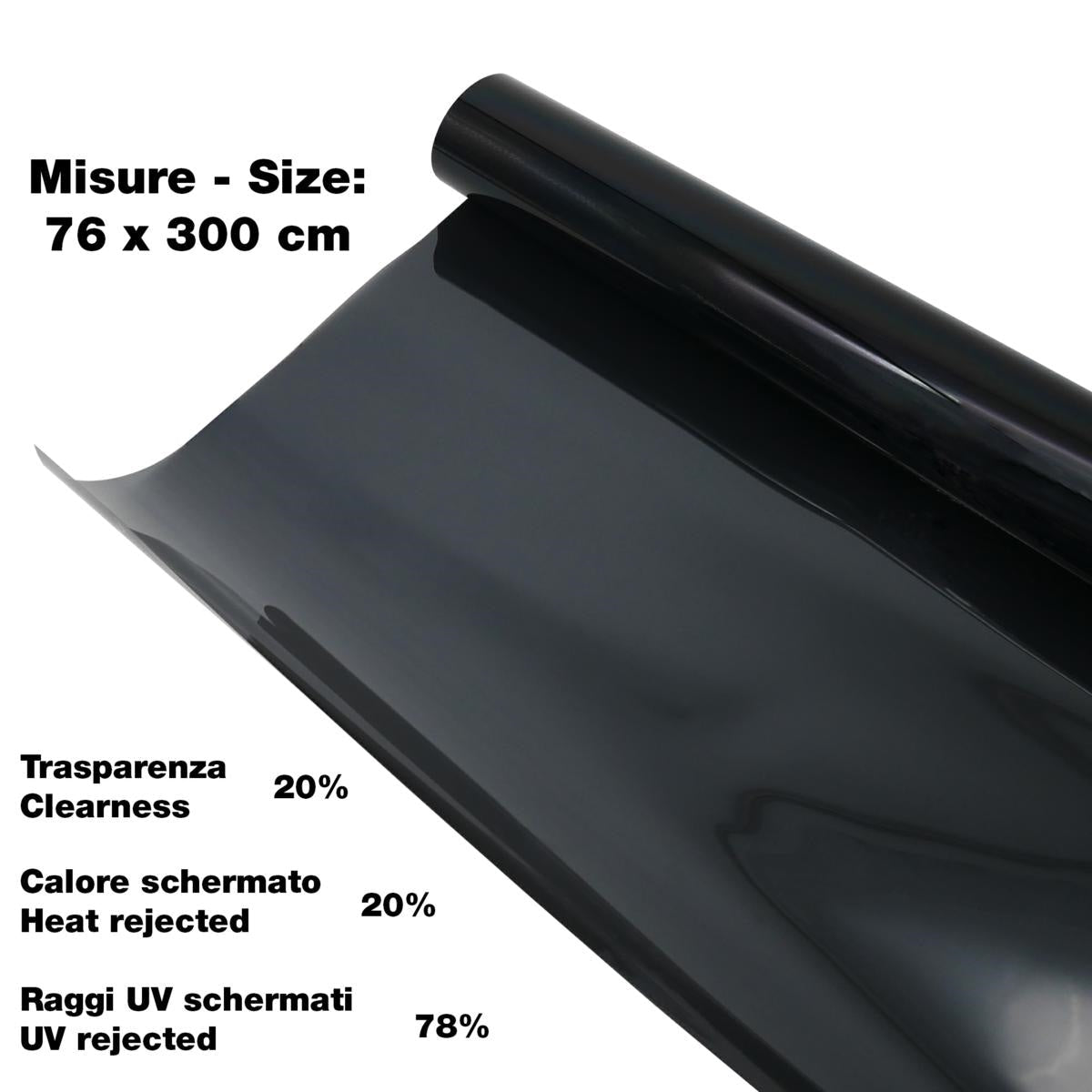 PELLICOLA VETRI MEDIUM BLACK 76X300 CM - Autoricambi4x4