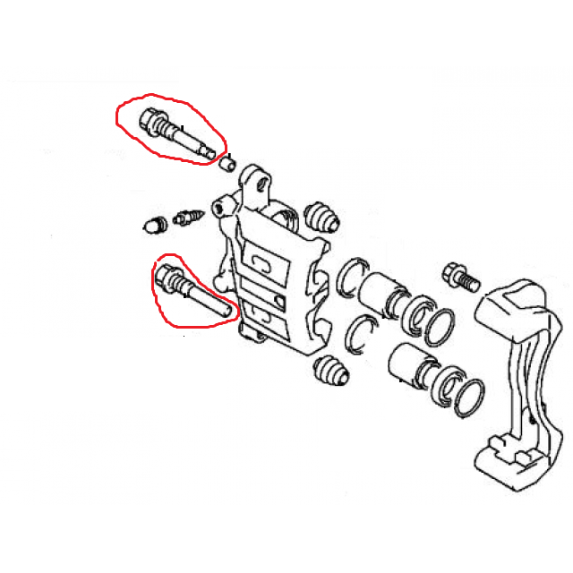 PERNO DI GUIDA/ BULLONE PINZA FRENO ANTERIORE MITSUBISHI L200/ PAJERO (1 COPPIA) - Autoricambi4x4
