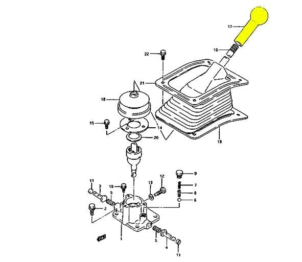 Pomello LEVA cambio Suzuki SJ410/ SJ413/ Samurai/ Santana - Autoricambi4x4 - vista 4