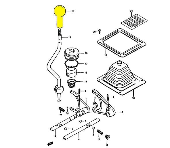 Pomello LEVA Riduttore Suzuki SJ410/ SJ413/ Samurai/ Santana (Originale) - Autoricambi4x4 - vista 3