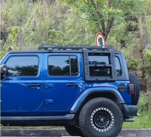 PORTAPACCHI COMPLETO IN ACCIAIO CON SCALETTA JEEP WRANGLER J - Autoricambi4x4
