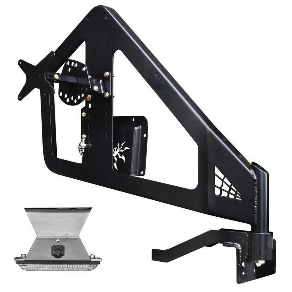 Portaruota fissato al telaio con supporto telecamera Poison Spyder - Autoricambi4x4